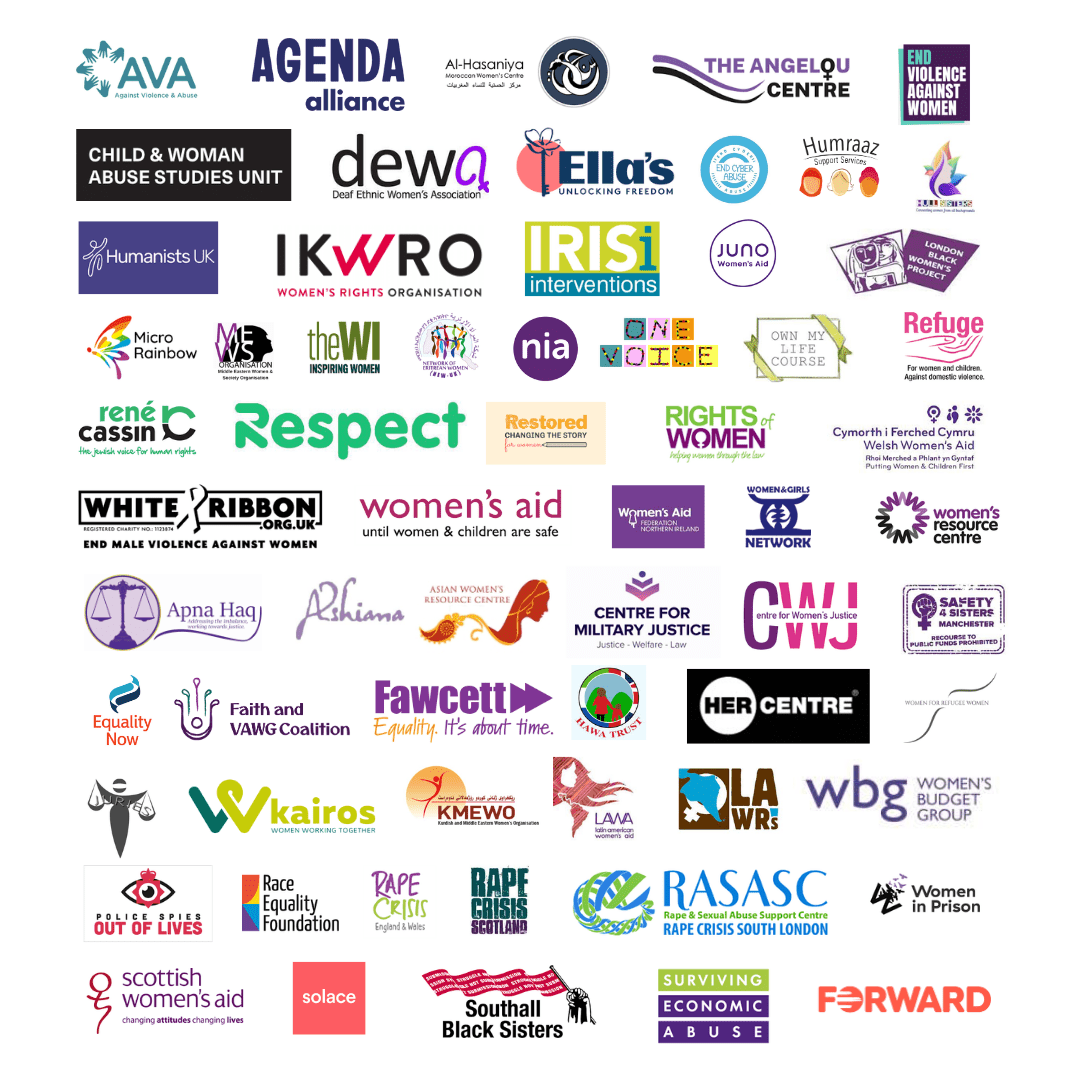 Logos of VAWG organisations that signed the joint statement