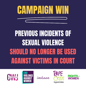 Campaign win: Previous incidents of sexual violence should no longer be used against victims in court